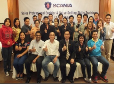 บริษัท สแกนเนีย (ไทยแลนด์) จํากัด จัดอบรมหลักสูตร Sales Professional Enabler & Value Selling Skills Training เมื่อวันที่ 17 ธันวาคม 57 วิทยากร : ดร. ดร. ชนะกัญจน์ ศรีรัตนบัลล์